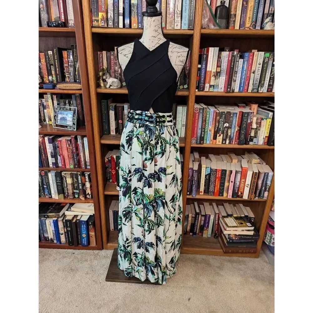 Proenza Schouler Women’s 6 100% Silk Black Print Floral Maxi Dress $1950